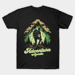 Adventure Awaits | Mountain Hiking Trekking T-Shirt